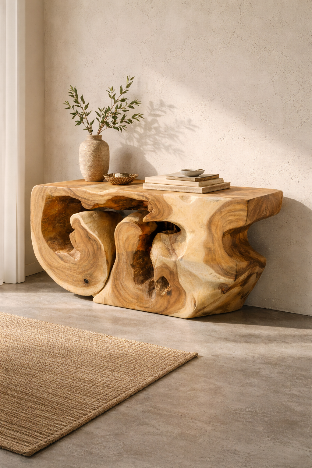 Konsolentisch – Holzskulptur, natur